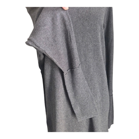GAP Gray Dolman Sleeve 5% Rabbit Fur Sweater Dress Size L - Picture 3 of 7